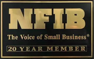 We are a 20 Year Member of NFIB
