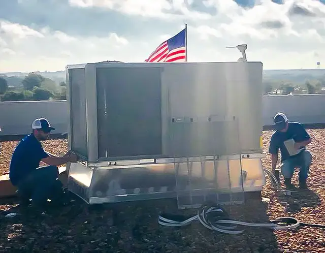 Repairing an AC unit for a customer in Muenster TX
